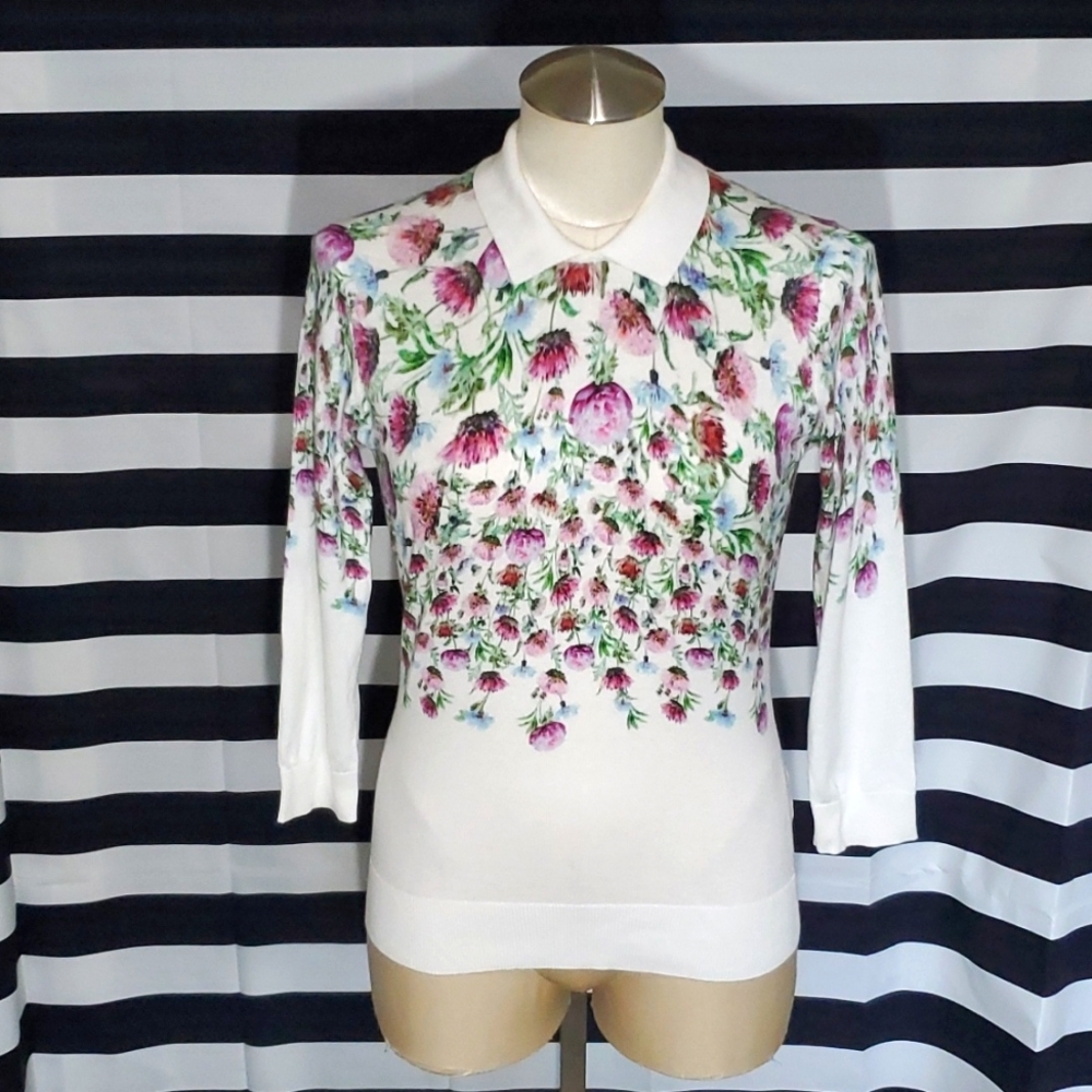 Ted Baker 'Karn' Thistle Print Cotton Sweater | Thistle Print